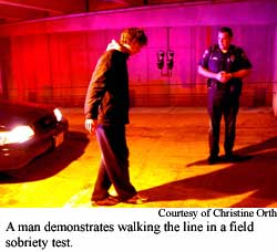 Man walking the line