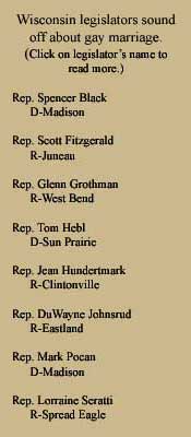 Wisconsin legislators sound off about gay marriage